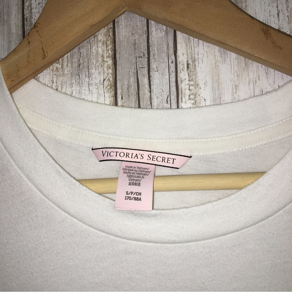 Victoria’s Secret White Floral VS Tee - Picture 3 of 3